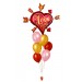 Ballonbouquet L – Love You Herz mit Pfeilen (86x71 cm)