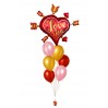 Ballonbouquet L – Love You Herz mit Pfeilen (86x71 cm)
