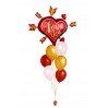 Ballonbouquet L – Love You Herz mit Pfeilen (86x71 cm)