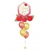 Ballonbouquet M – I Love You mit Rosen (76x71 cm)