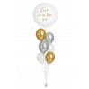 Ballonbouquet L – Love is in the Air (90 cm) Gold Silber