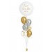 Ballonbouquet L – Love is in the Air (90 cm) Gold Silber Konfetti