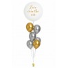 Ballonbouquet L – Love is in the Air (90 cm) Gold Silber