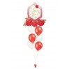 Ballonbouquet L – I Love You mit Blumen (76x71 cm)