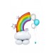 Regenbogen Ballon – Stehender Folienballon mit Wolke & Heliumballons