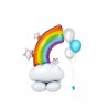 Regenbogen Ballon – Stehender Folienballon mit Wolke & Heliumballons