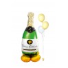 Sektflasche Ballon – Stehender Folienballon „Château Célébration“ mit Heliumballons