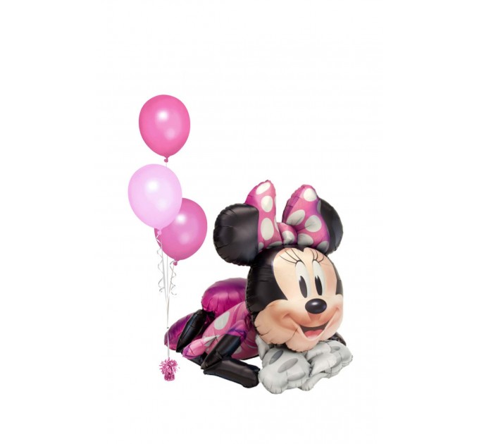 Minnie Mouse Ballon – Stehender Folienballon mit Heliumballons für kleine Fans