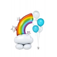 Stehender Ballon „Regenbogen & Wolke“ (91 × 132 cm)