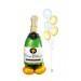 Sektflasche Ballon – Stehender Folienballon „Château Célébration“ mit Heliumballons