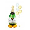 Sektflasche Ballon – Stehender Folienballon „Château Célébration“ mit Heliumballons