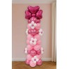 Ballonsäule mit Stange (180 cm) und Herz-Schleife Folienballon (45 cm)