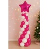 Ballonsäule mit Stange (200 cm) und Stern Folienballon (45 cm)