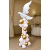 Ballonsäule mit Stange (160 cm) und Taube Folienballon (100 cm)