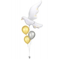 Ballons zur Taufe mit Friedenstaube (80x100 cm)