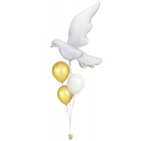Ballons zur Taufe mit Friedenstaube (80x100 cm)