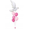 Ballonbouquet zur Taufe mit großer Friedenstaube (80x100 cm)
