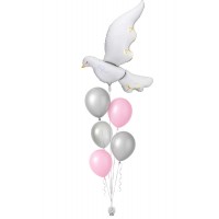 Ballons zur Taufe mit Friedenstaube (80x100 cm)