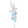Ballonbouquet zur Taufe mit großer Friedenstaube (80x100 cm)