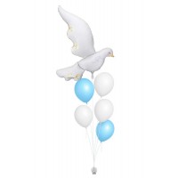 Ballons zur Taufe mit Friedenstaube (80x100 cm)