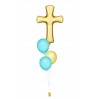 Ballonbouquet zur Taufe oder Hochzeit – Kreuz (103 cm) + 3 Ballons