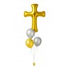 Ballonbouquet zur Taufe oder Hochzeit – Kreuz (103 cm) + 3 Ballons