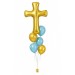 Ballonbouquet zur Taufe oder Hochzeit – Kreuz (103 cm) + 5 Ballons