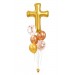 Ballonbouquet zur Taufe oder Hochzeit – Kreuz (103 cm) + 5 Ballons