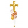 Ballonbouquet zur Taufe oder Hochzeit – Kreuz (103 cm) + 5 Ballons